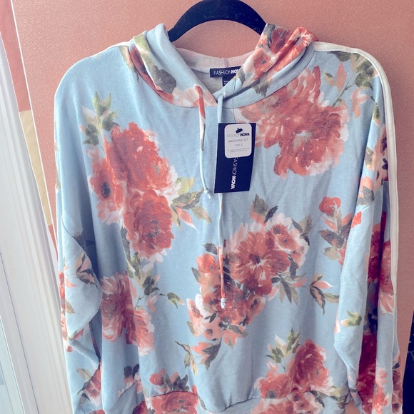 Always In Flowers Hooded Short Set - Blue - XL - Picture 3 of 4